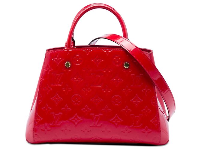 Louis Vuitton Red Monogram Vernis Montaigne BB Rouge