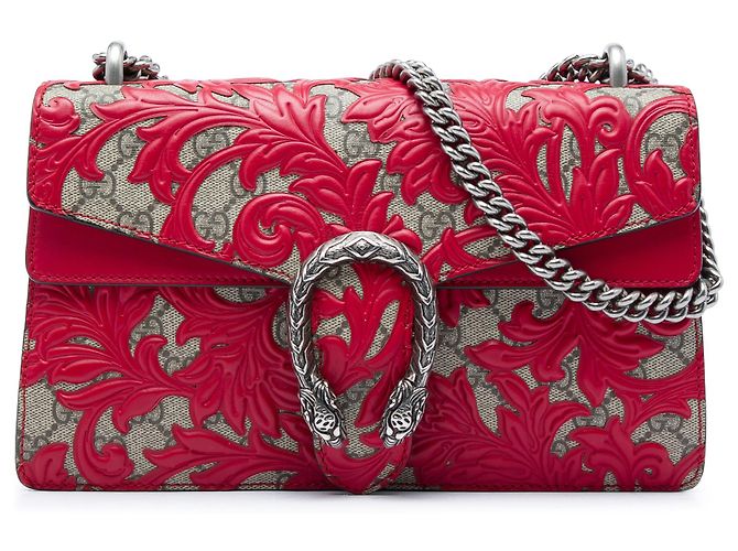 Borsa a tracolla Gucci Dionysus Medium GG Supreme Arabesque Rossa Rosso