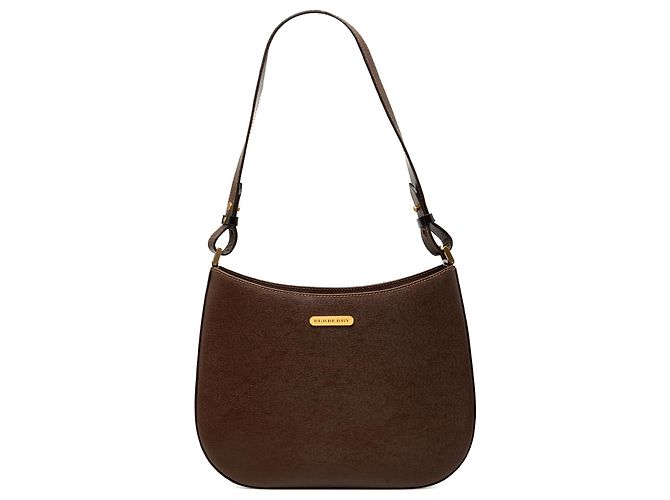 Bolsa de ombro Burberry em couro marrom Castanho escuro