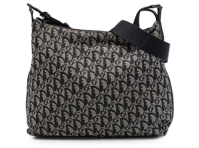 Borsa a tracolla Dior Black Diorissimo Trotter Canvas Nero