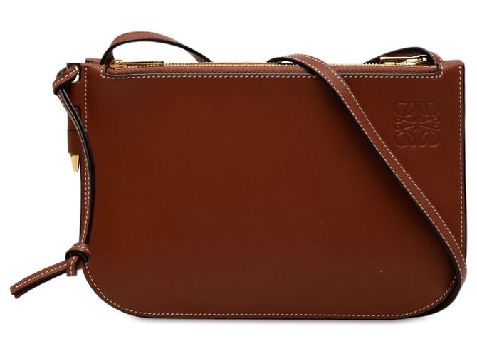 Pouch Double Zip Gate in pelle marrone LOEWE