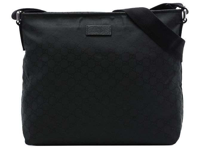 Borsa a tracolla Gucci in nylon GG nero