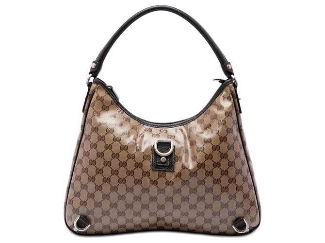 Borsa a tracolla Gucci Beige GG Crystal Abbey D Ring