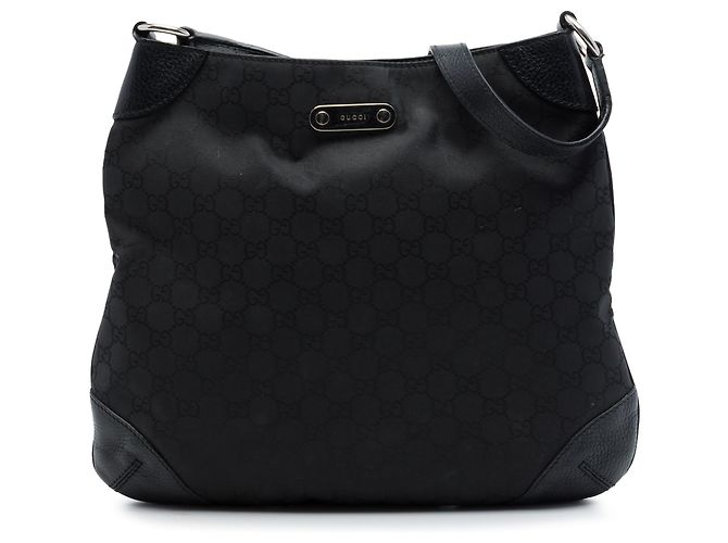 Borsa a tracolla Gucci in nylon GG nero
