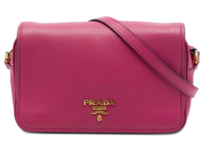 Prada Pink Vitello Phenix Flap Crossbody Rose