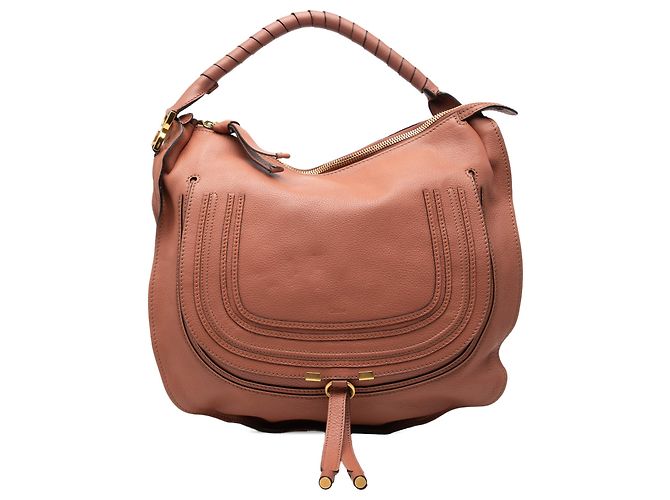 Chloé Marcie Hobo de piel de becerro granulada rosa Large