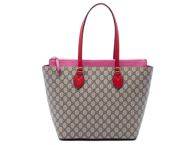 Gucci Beige Medium GG Supreme Linea A Zip Tote