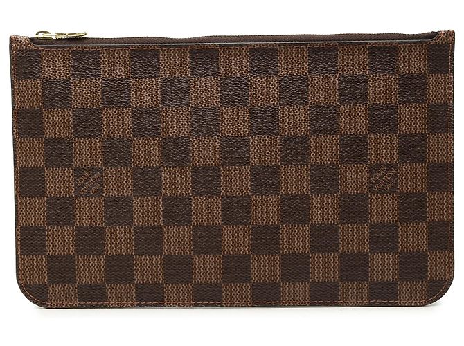 Louis Vuitton Brown Damier Ebene Neverfull Pochette Marrone