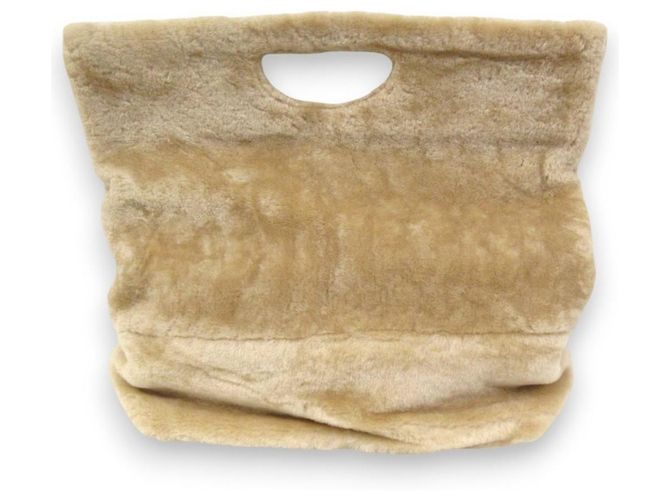 Autre Marque MARCO MASI Shearling Handtasche Beige