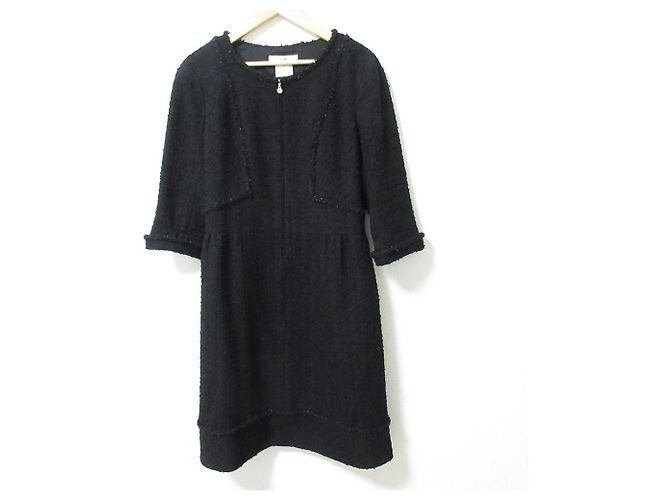 Autre Marque Vestido de tweed de lã Rene Preto
