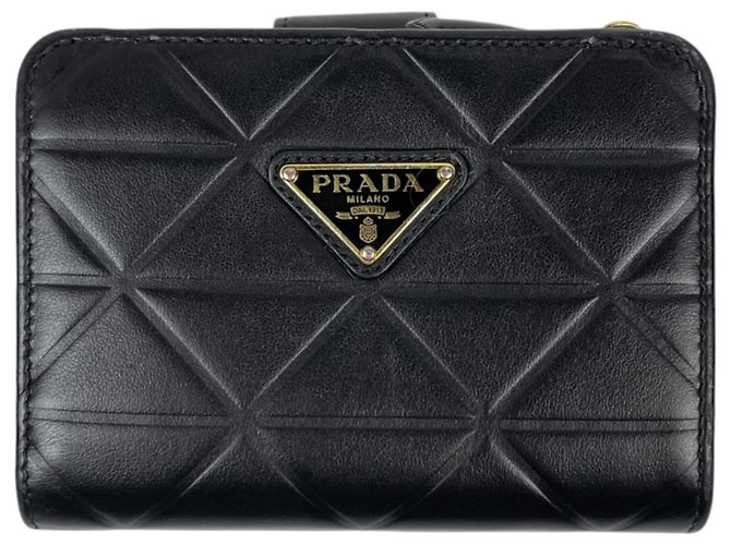 Carteira Prada Bi-Fold em couro preto