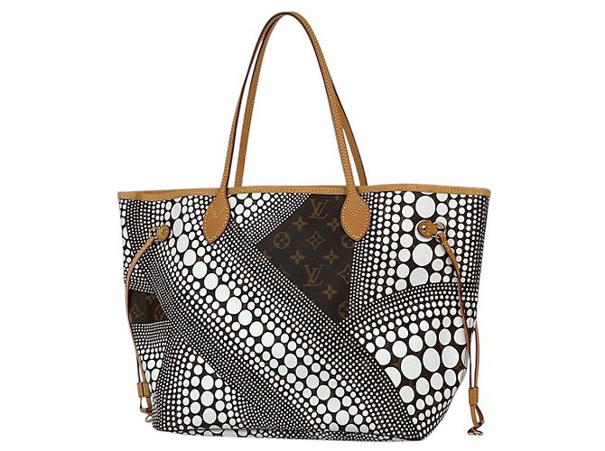 Borsa Tote Louis Vuitton Neverfull MM Marrone Bianco