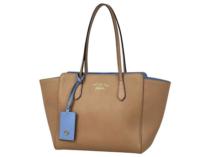 Saco tote Gucci Swing em couro bege