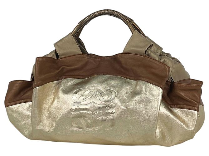 Bolsa Loewe Nappa Aire em Gold Dourado