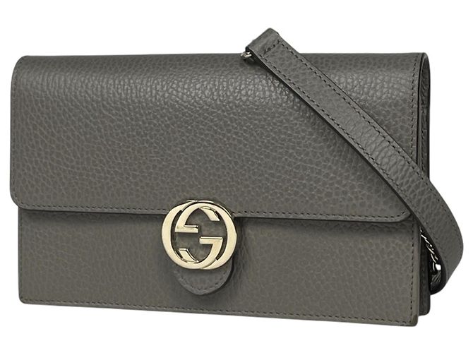 Carteira com Corrente Gucci Interlocking G Marrom