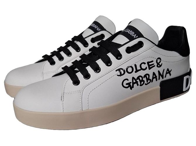 Dolce & Gabbana Portofino Sneaker Schwarz Weiß Beige