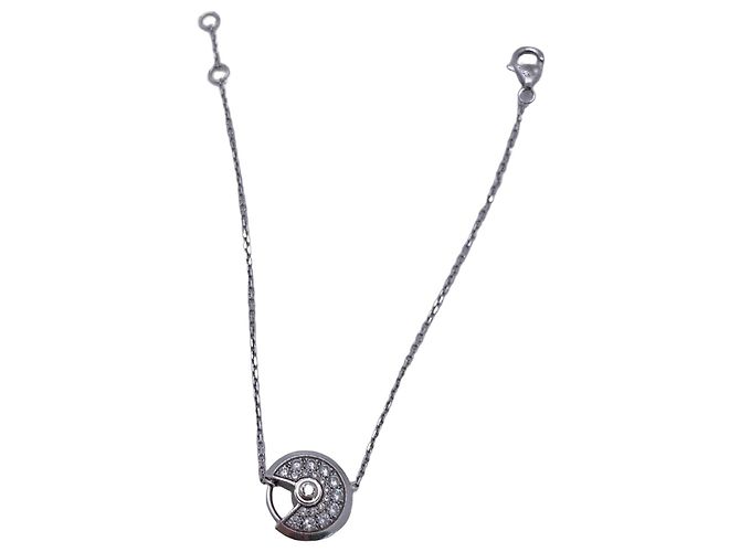 Bracciale Cartier Amulette in Oro Bianco e Diamanti Argento