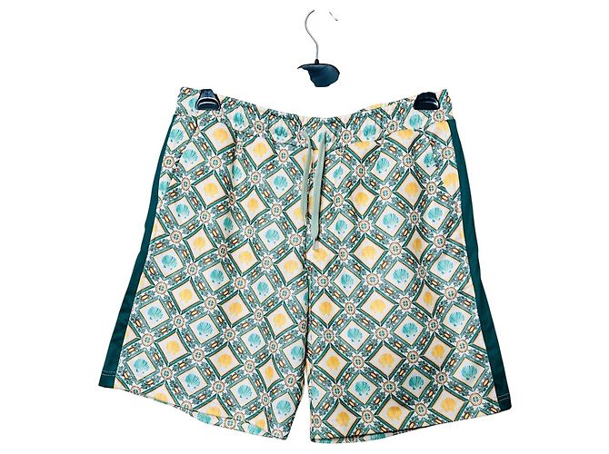 Autre Marque Drôle de Monsieur Patterned Shorts White Green Yellow