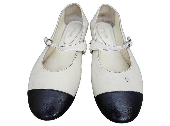 Chanel Two-Tone Mary Jane Flats