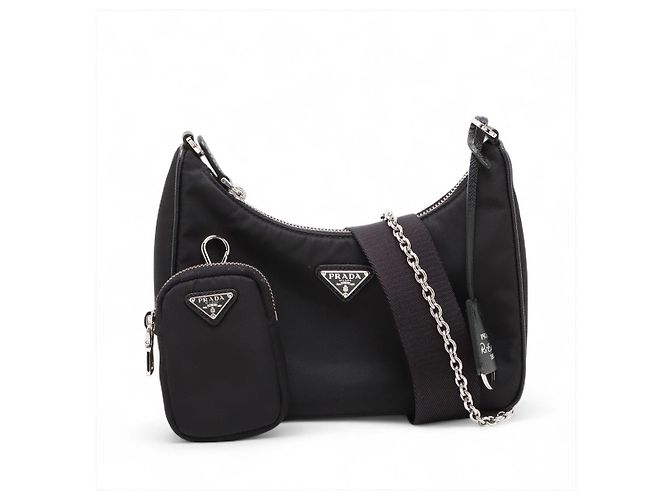 Prada Borsa a tracolla pouch Re-Edition 2005 in nylon Econyl Nero