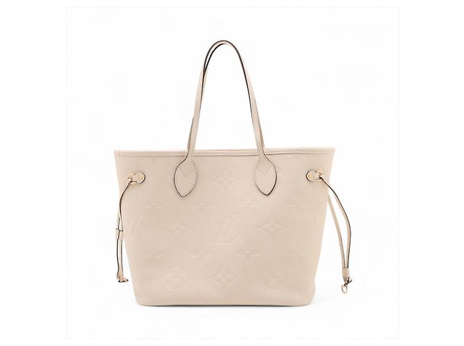 Louis Vuitton Borsa a tracolla Shopper Neverfull MM in pelle Empreinte Bianca Bianco