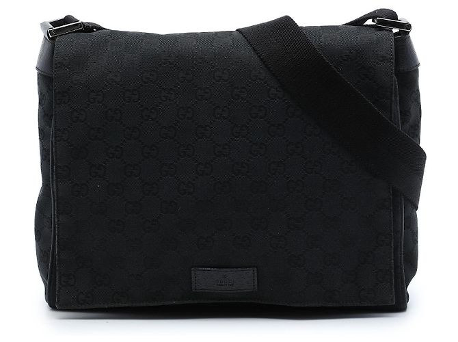Borsa a tracolla Gucci GG Canvas nera Nero