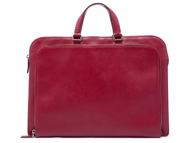 Sac business Prada Saffiano rouge