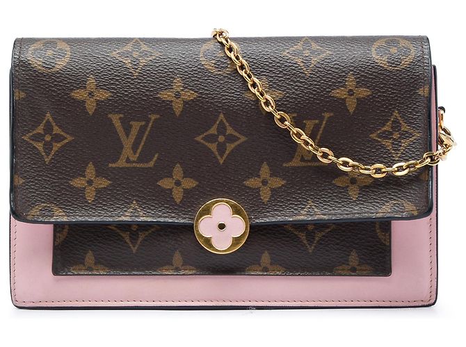 Borsa a tracolla Louis Vuitton Monogram Flore Wallet On Chain Marrone