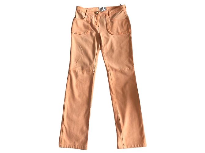 Pantalones Chanel de denim lavado naranja