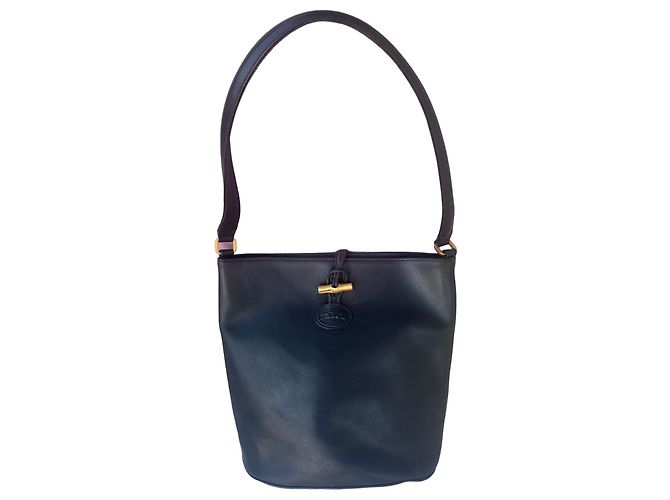 Longchamp Paris Leder Beuteltasche Schwarz