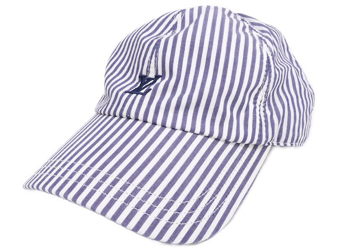 Louis Vuitton LV League Cap Kappe Weiß Blau