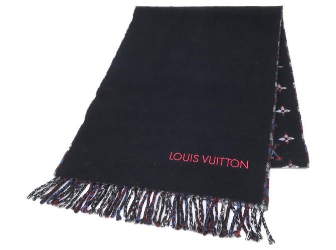 Louis Vuitton Monogram Gradient Tartan Kaschmir-Stola Schwarz Mehrfarben