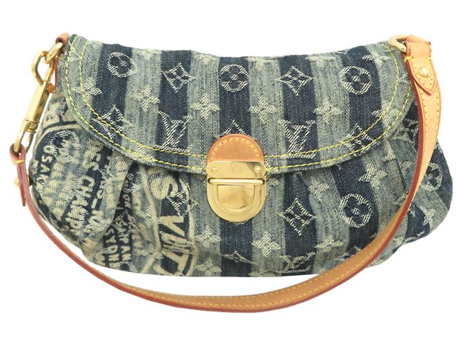 Borsa a tracolla Louis Vuitton Mini Pleaty Raye Blu