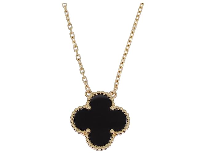 Van Cleef & Arpels Vintage Alhambra Onyx Halskette 
