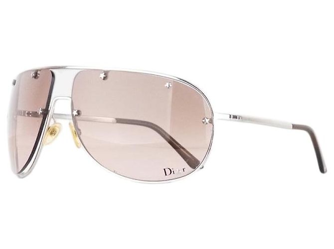 Dior by Galliano 2000s 'Dior Windshield 1' Aviator Wrap Sunglasses Silvery