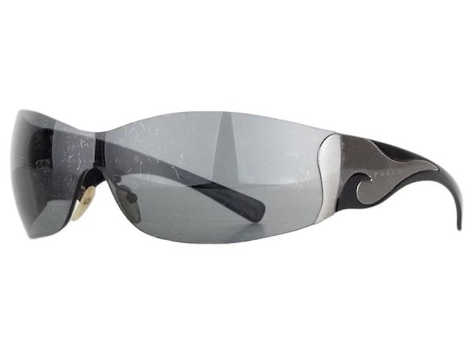 Prada SS04 'SRP58F' Flame Wrap Mask Shield Sunglasses Black