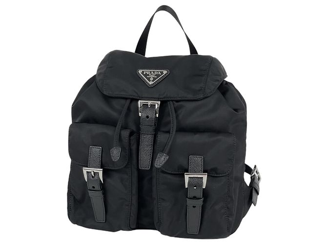 Zaino Prada in nylon e pelle Nero