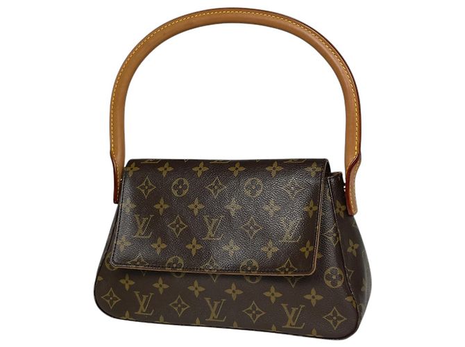 Sac à épaule Louis Vuitton Mini Looping Marron Monogramme