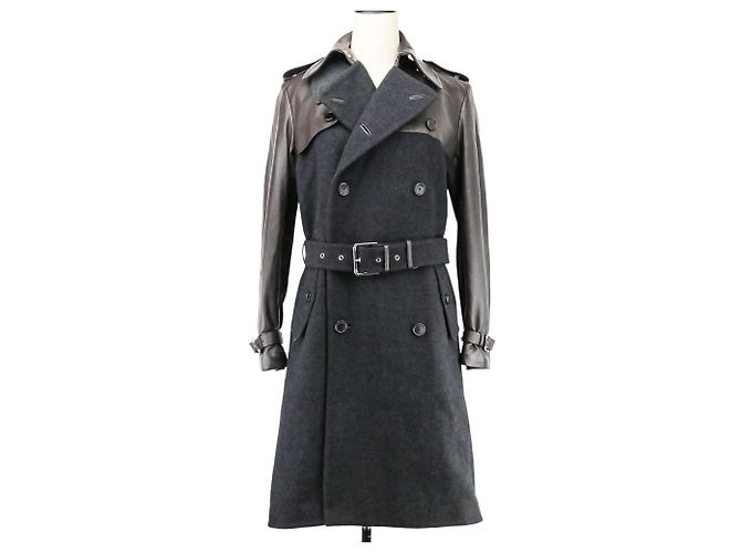 Ralph Lauren Black Label Trench Coat in pelle e Melton