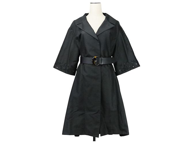 Autre Marque FOXEY Coat Boulogne Long Coat Mantel Schwarz