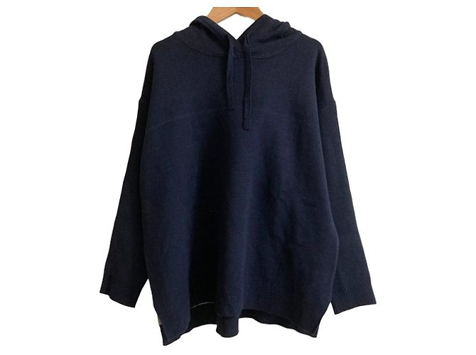 Autre Marque ATSURO TAYAMA Pullover de malha com capuz Azul