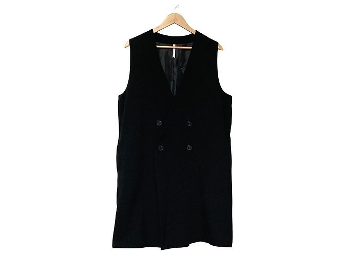 Autre Marque Dignite collier No Collar Double Long Gilet Negro