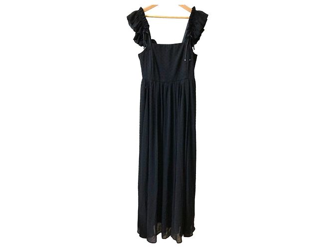 Autre Marque Diagram Dot Jacquard Kleid Schwarz