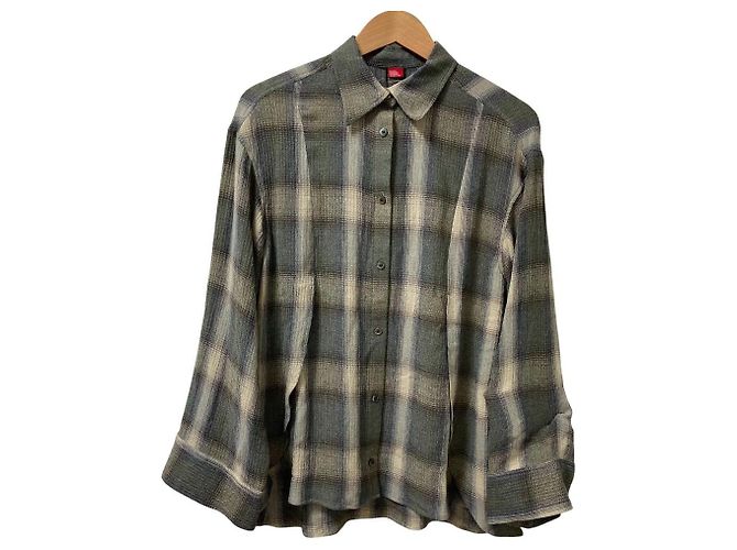 Autre Marque DOUBLE STANDARD CLOTHING Camicia in lana e viscosa Marrone