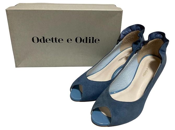 Autre Marque Escarpins ouverts Odette e Odile en daim Bleu