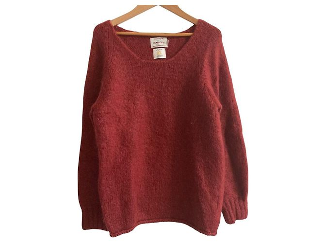 Autre Marque ISLAND TIDES Mohair-Strickpullover Rot