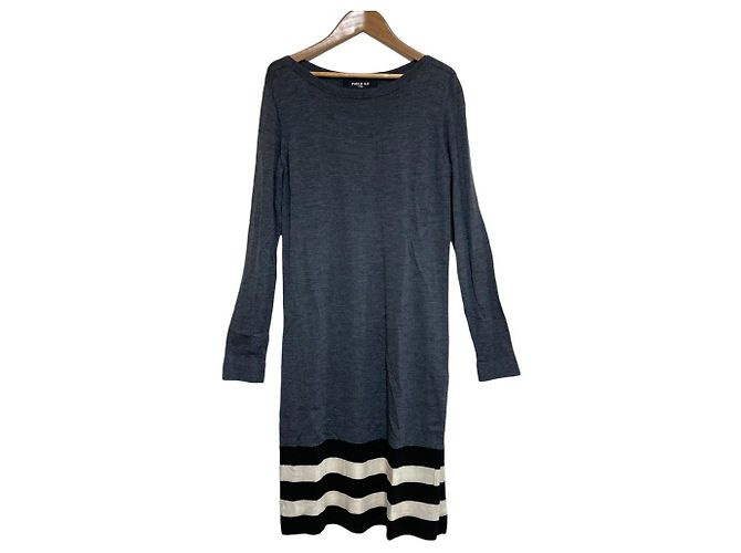 Autre Marque Paule Ka Strickkleid Braun Schwarz Weiß