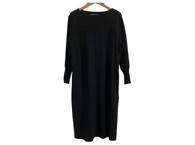 Autre Marque 23ku Strickkleid aus Wolle Blau Marineblau