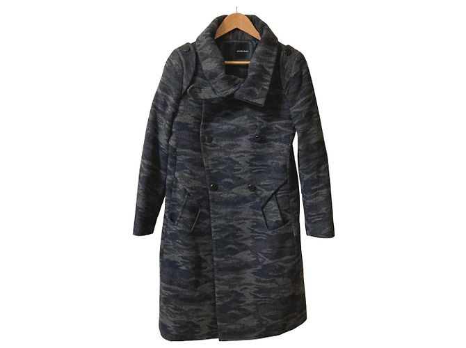 Autre Marque Abrigo de lana yoshio kubo Castaño Azul marino