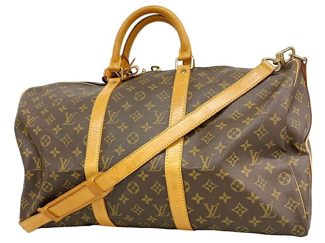 Louis Vuitton Boston Monogram Keepall Bandoulière 50 Marrone